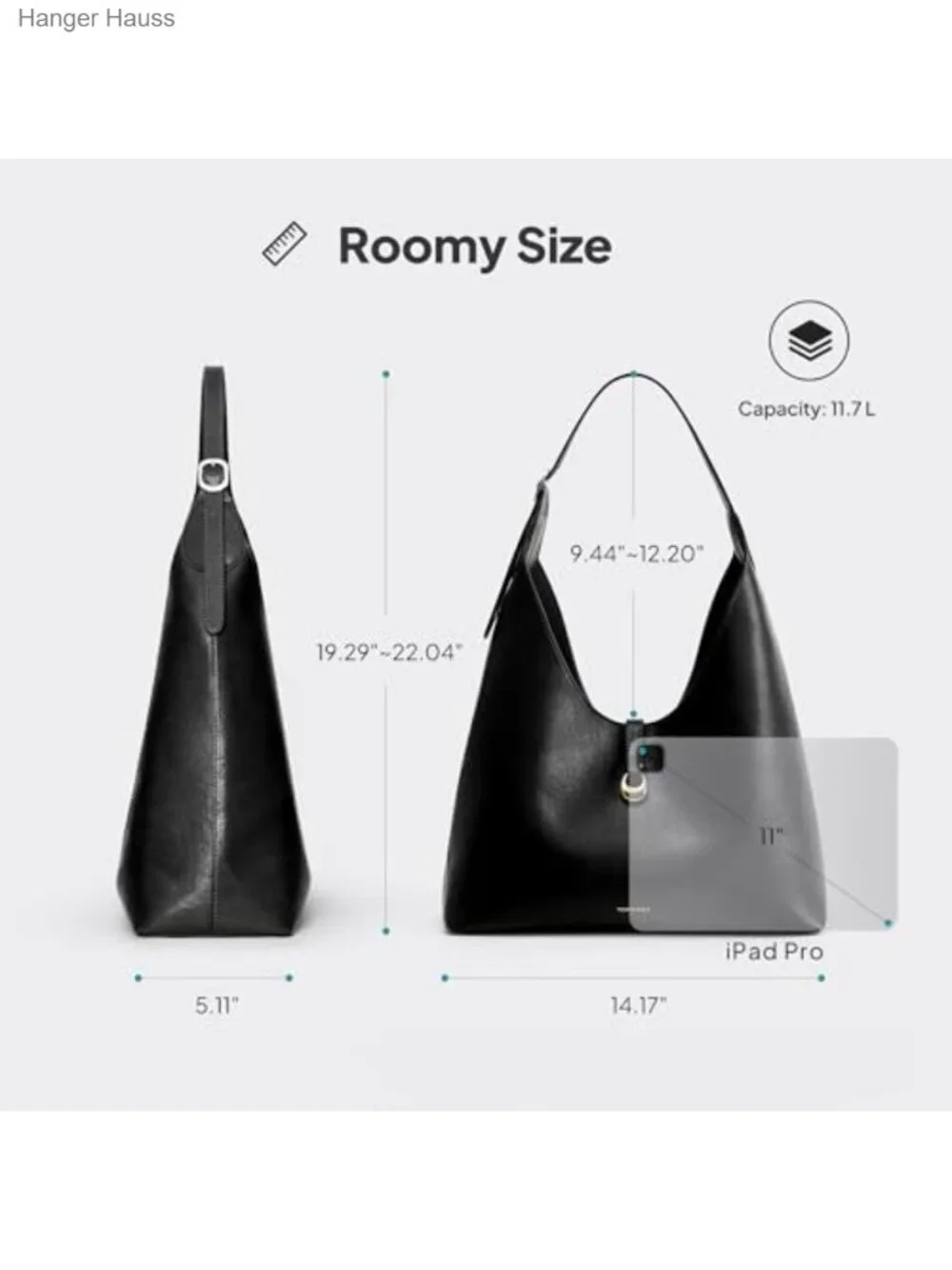Slouchy Hobo Bag Women Large Shoulder Tote PU Leather with Wallet